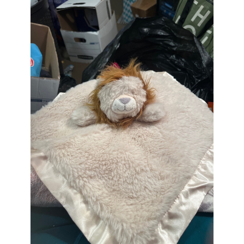 Cloud‎ Island Lion Baby Security Blanket Lovey Tan Cream Satin Trim  Q3/22